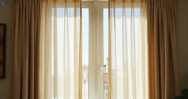 Dull dusty drapes in condell-park-nsw before professional cleaning